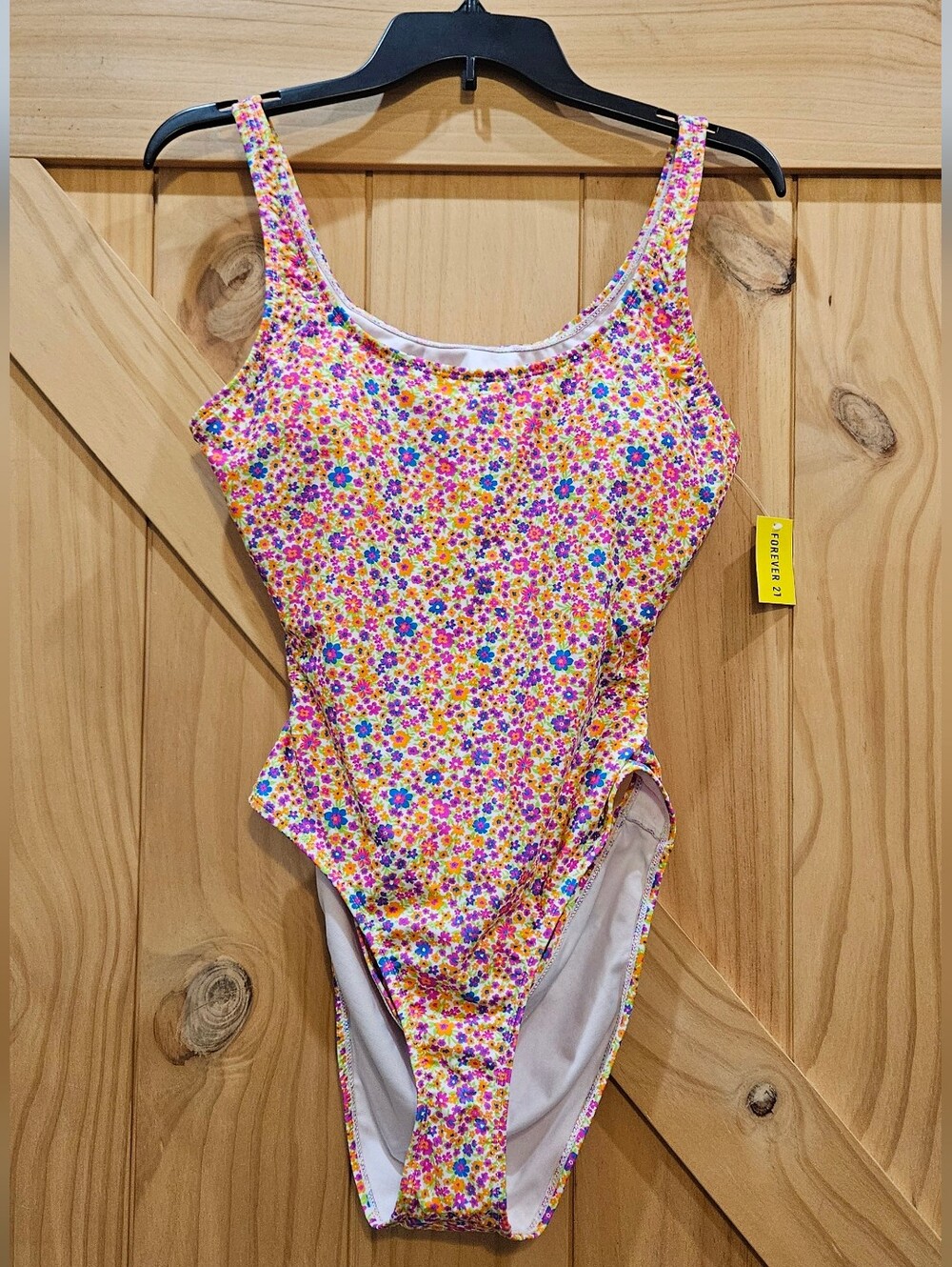 NWT | Forever 21 Neon Floral Print One Piece Swimsuit | XL